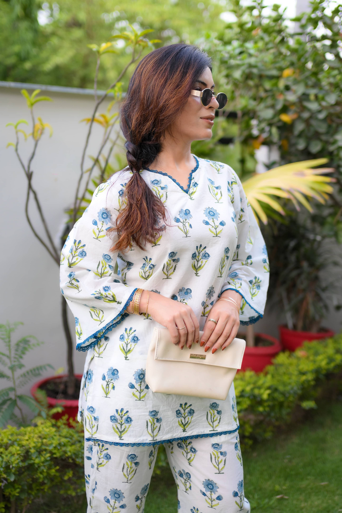 Nilofer Hand Block Printed Co-ord Set