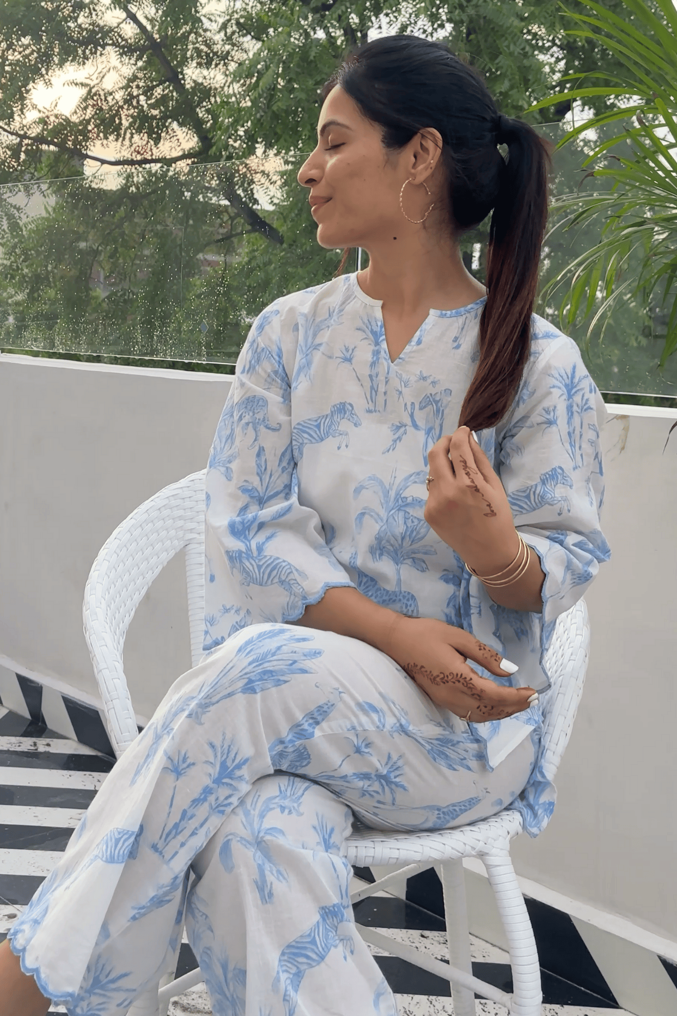 'Neelvan' Hand Screen Printed Co-ord Set