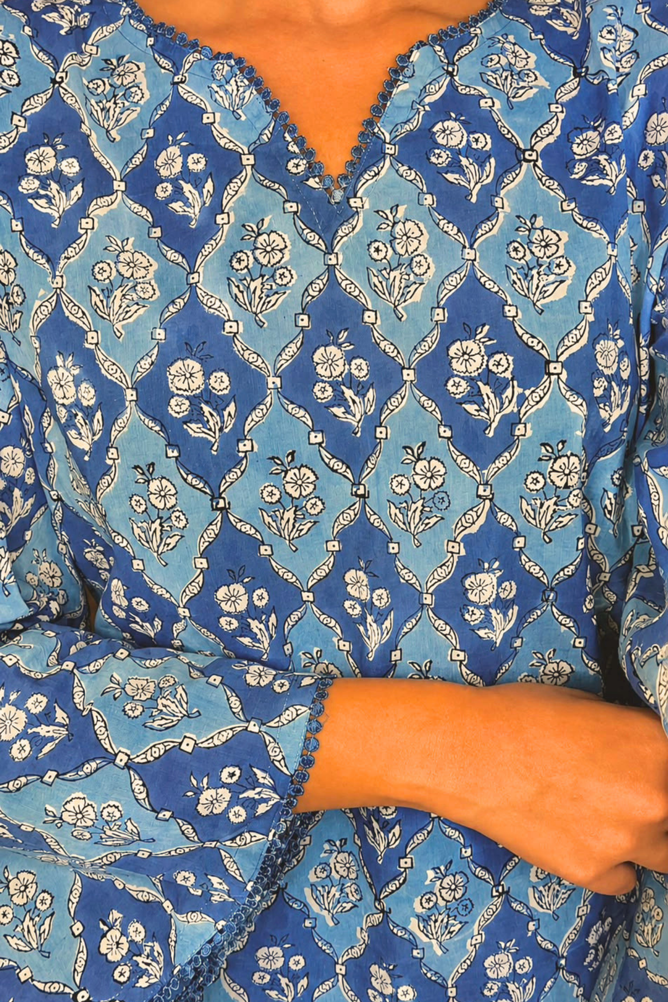 Garden Grid Hand Block Printed Co-ord Set