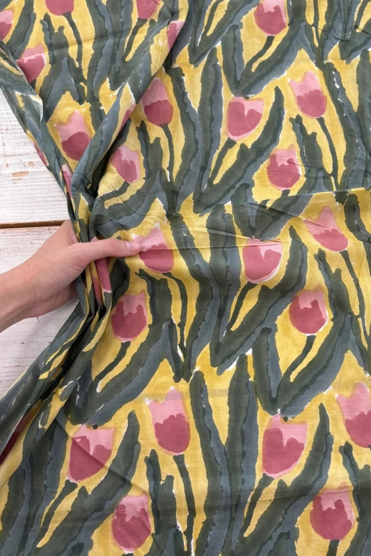 Sunlit Tulip Hand Block Printed Co-ord Set