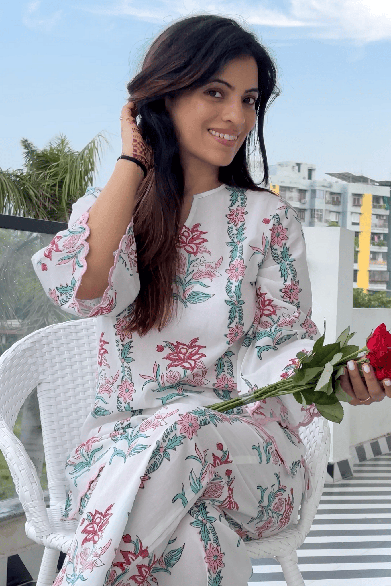 'Gulrekha' Hand Block Printed Co-ord Set