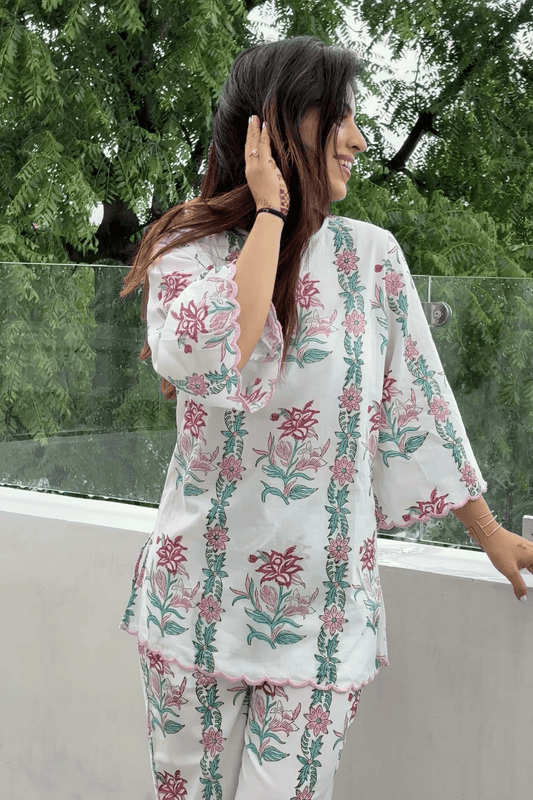 'Gulrekha' Hand Block Printed Co-ord Set