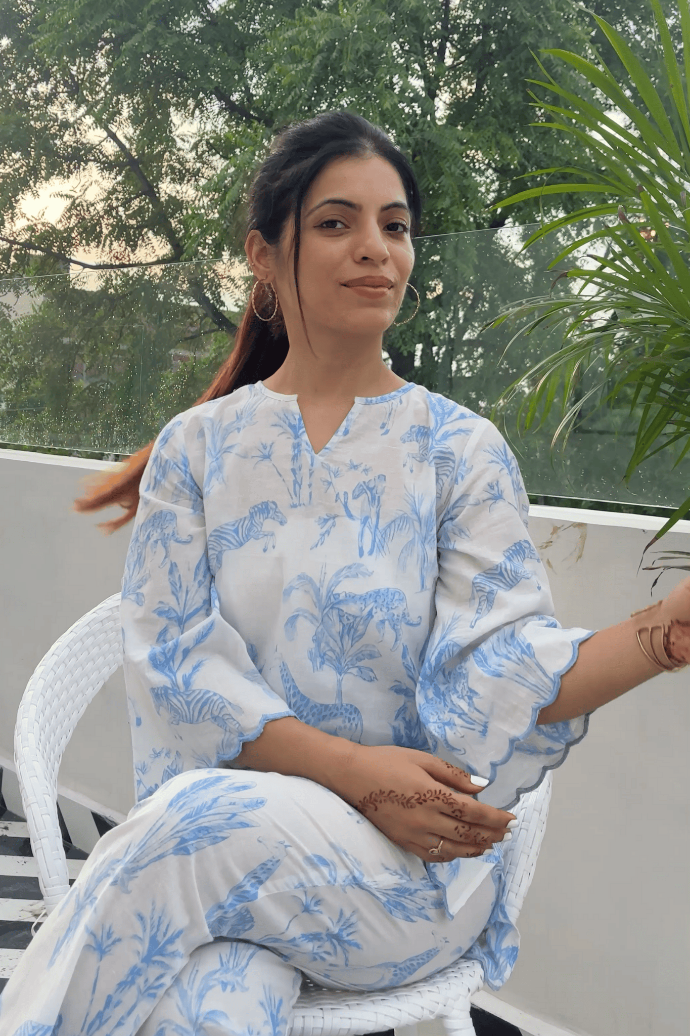 'Neelvan' Hand Screen Printed Co-ord Set