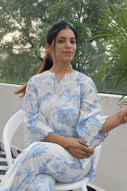 'Neelvan' Hand Screen Printed Co-ord Set