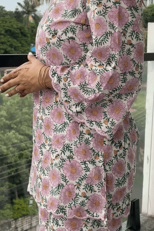 'Banafsha' Hand Block Printed Co-ord Set