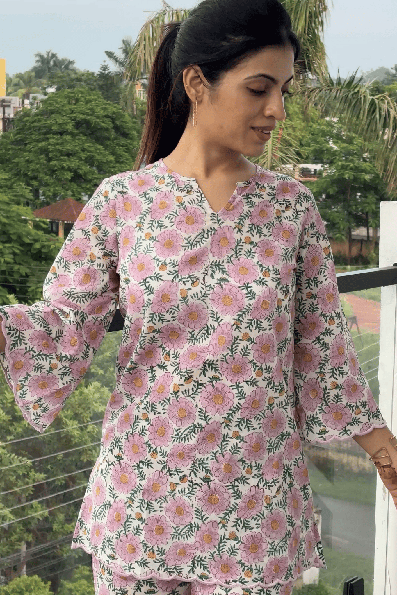 'Banafsha' Hand Block Printed Co-ord Set