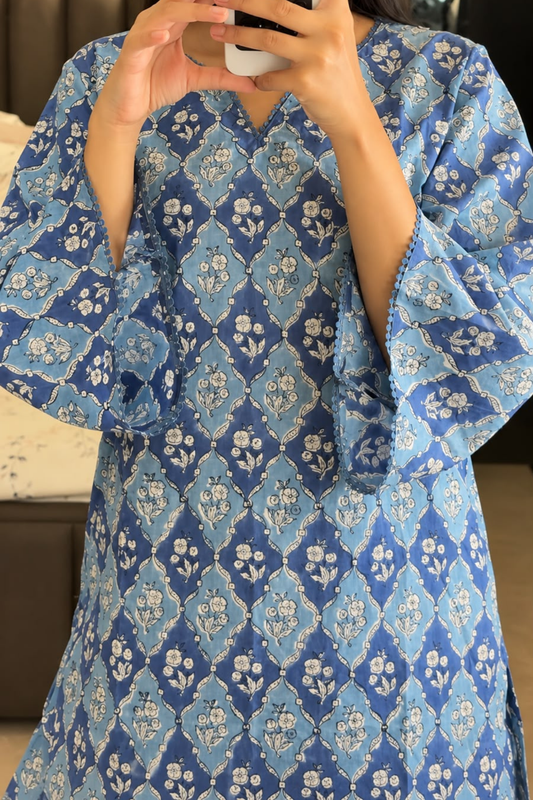 Garden Grid Hand Block Printed Co-ord Set