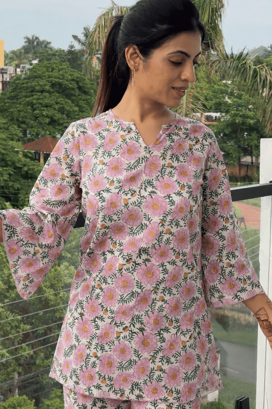 'Banafsha' Hand Block Printed Co-ord Set