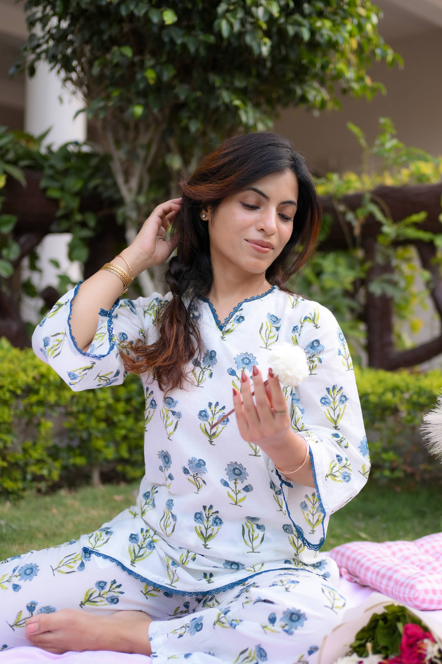 Nilofer Hand Block Printed Co-ord Set