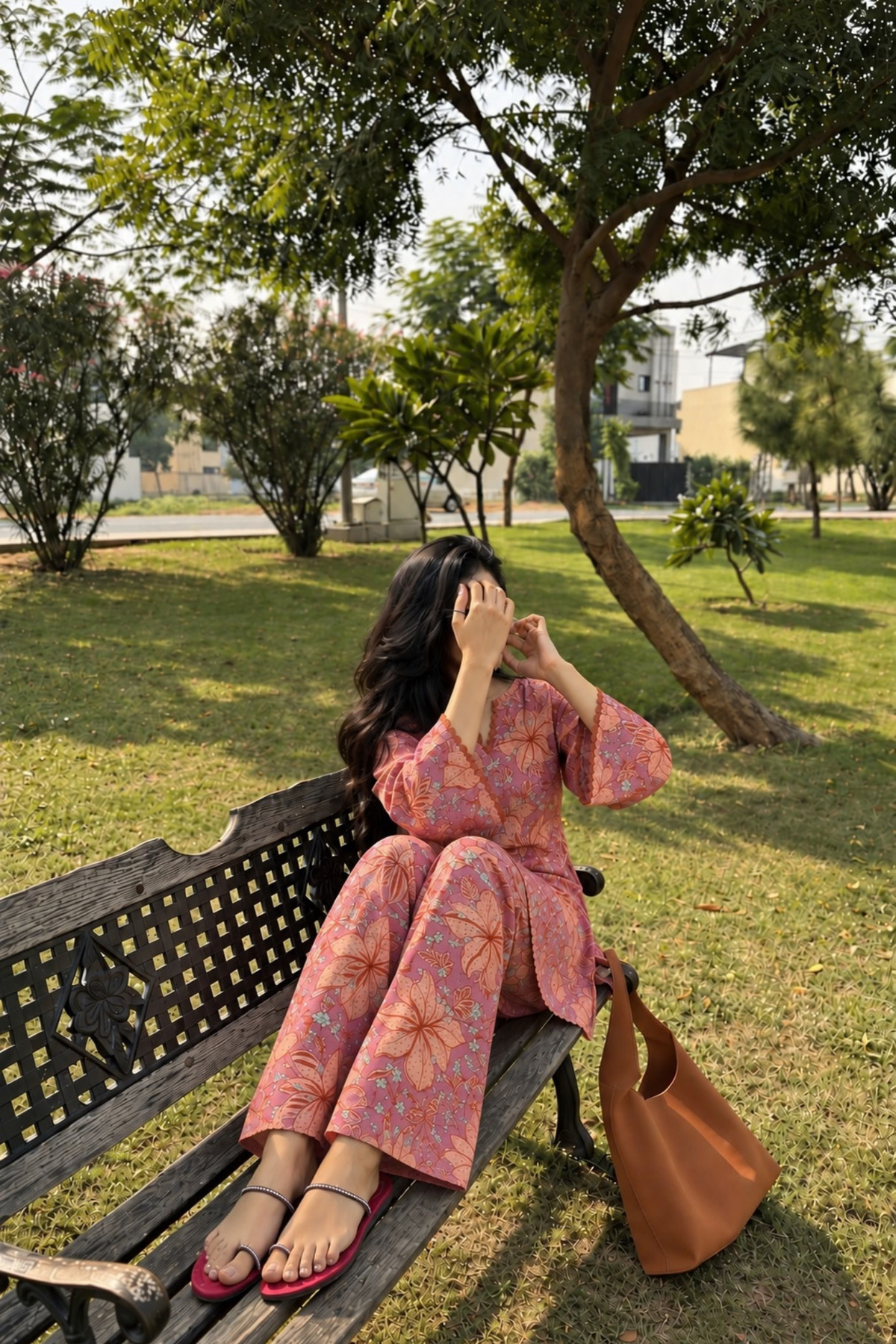 Plumeria Hand Block Printed Co-ord Set