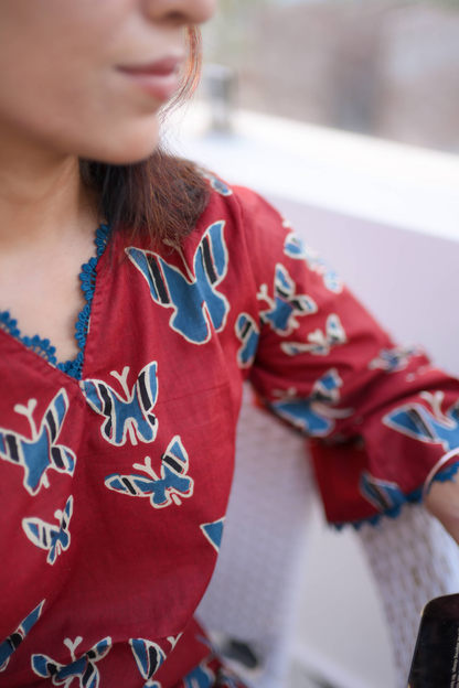 Butterfly Cotton Printed Co-ord Set