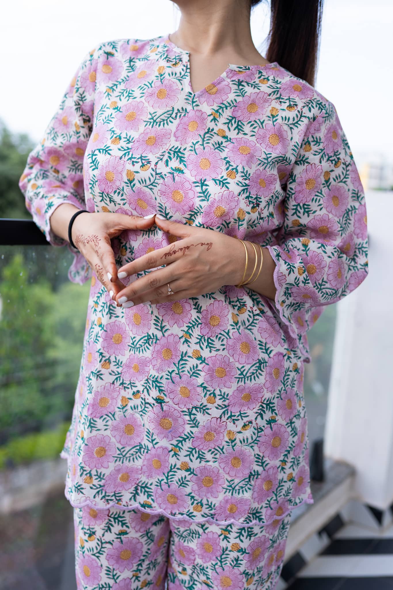 'Banafsha' Hand Block Printed Co-ord Set