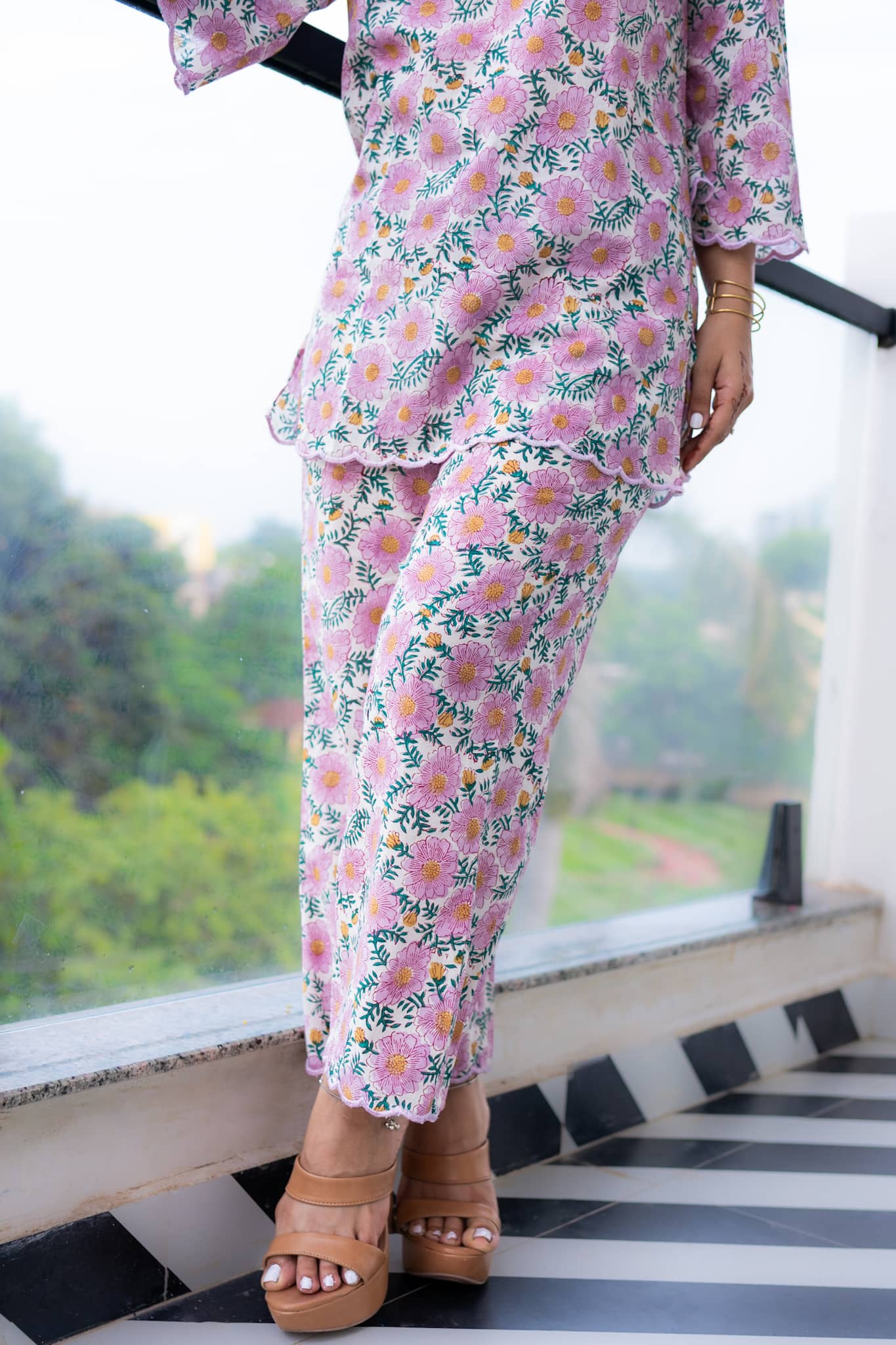 'Banafsha' Hand Block Printed Co-ord Set