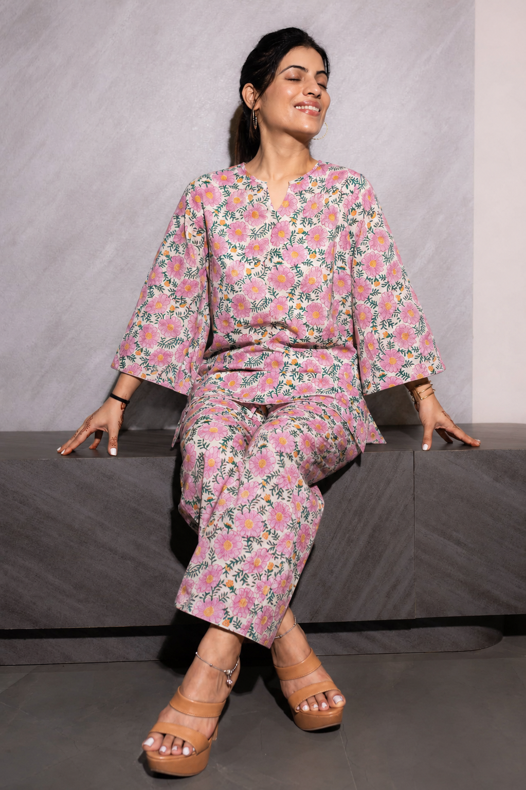 'Banafsha' Hand Block Printed Co-ord Set