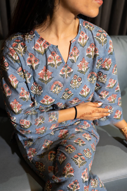 'Niloha' Hand Block Printed Co-ord Set