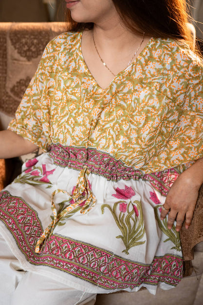 Floral Border Kaftan Set