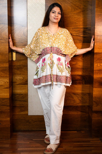 Floral Border Kaftan Set