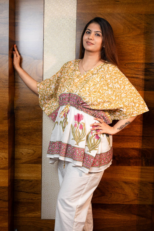 Floral Border Kaftan Set