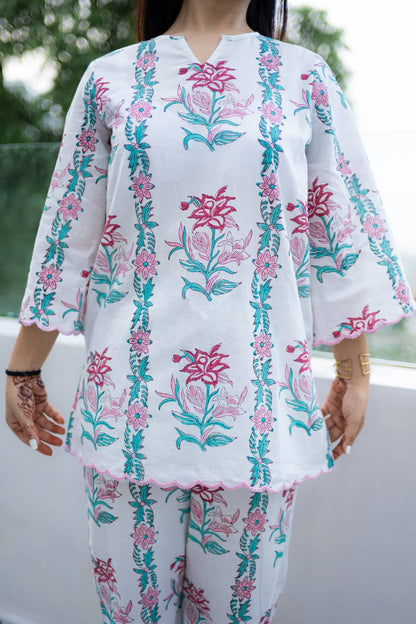 'Gulrekha' Hand Block Printed Co-ord Set