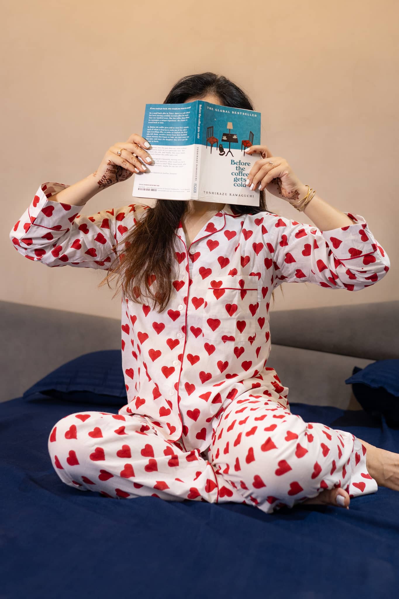 'Ishq' Hand Block Printed Collared Pajama Set