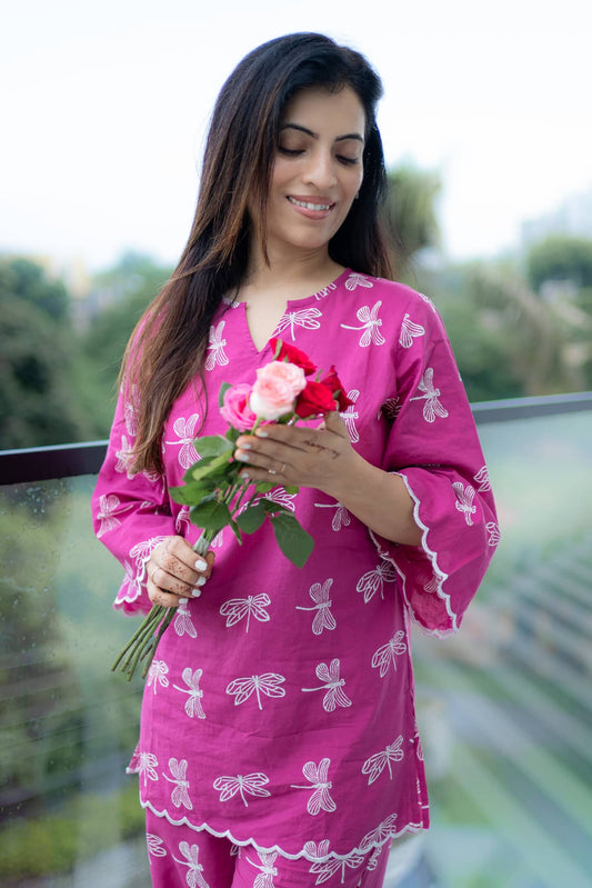 'Jugnu' Hand Block Printed Co-ord Set