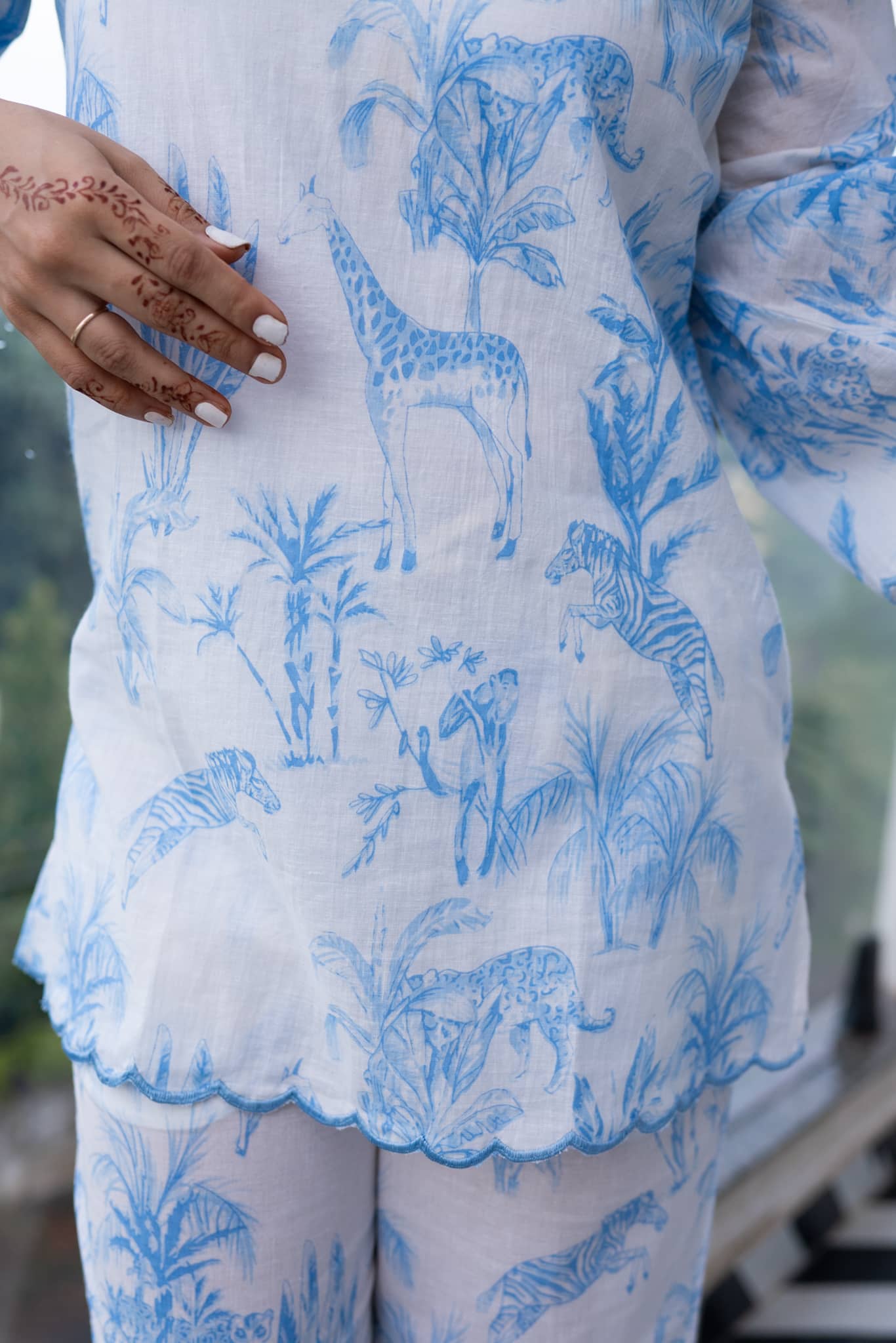 'Neelvan' Hand Screen Printed Co-ord Set