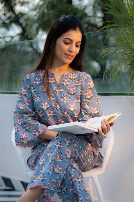 'Niloha' Hand Block Printed Co-ord Set