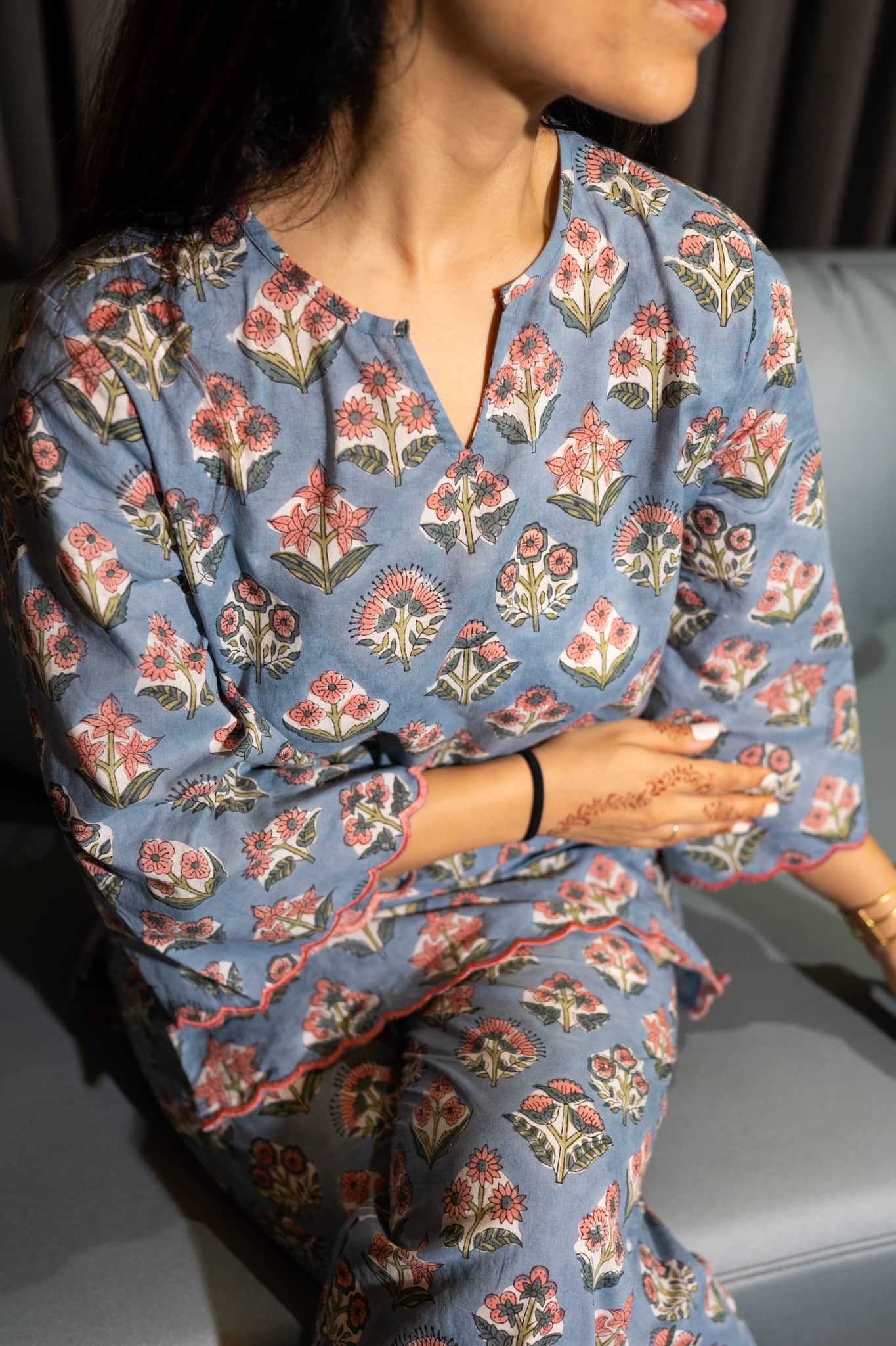 'Niloha' Hand Block Printed Co-ord Set